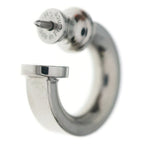 Hermes O'kelly Earrings Cadena Metal Leather Silver Black — view 2