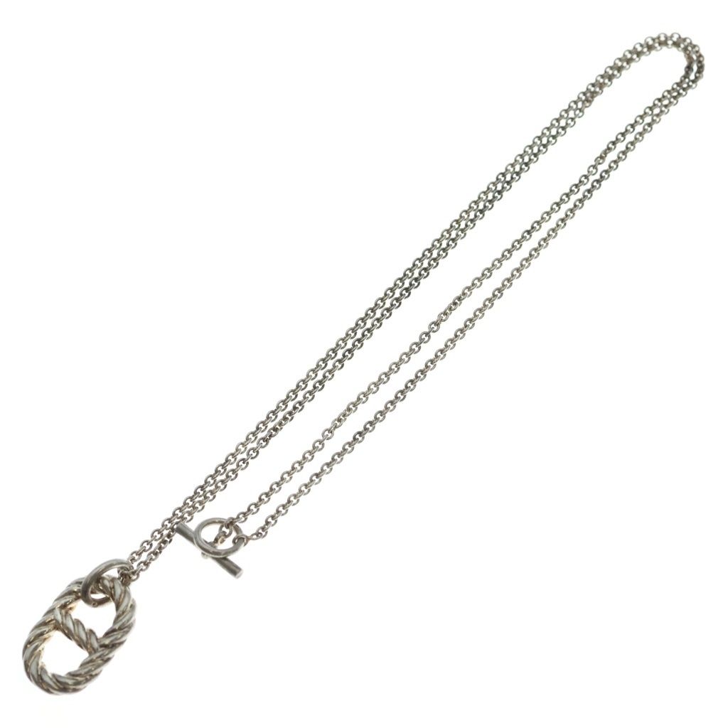 Hermes Chaine D'ancre Alea II Pendant GM Necklace Silver — view 2