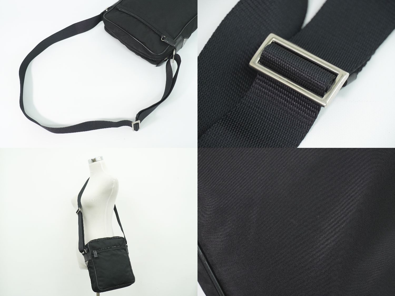 Prada Nylon Shoulder Bag Pochette Black — view 6