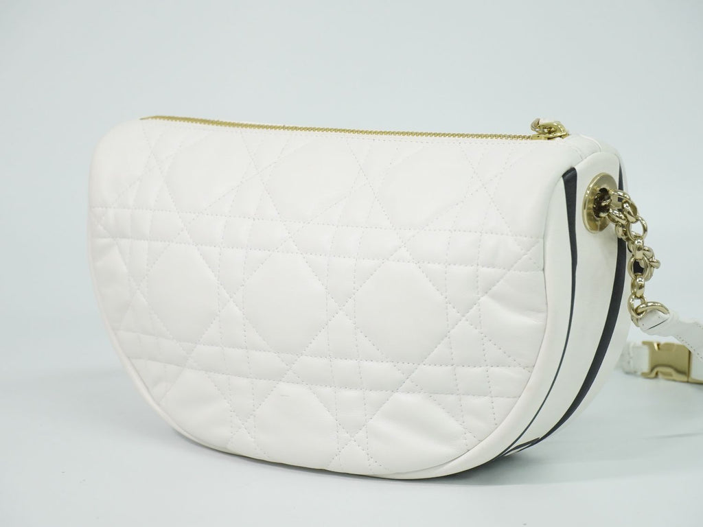 Dior Vibe Hobo Cannage 2-Way Shoulder Bag Leather White — view 2