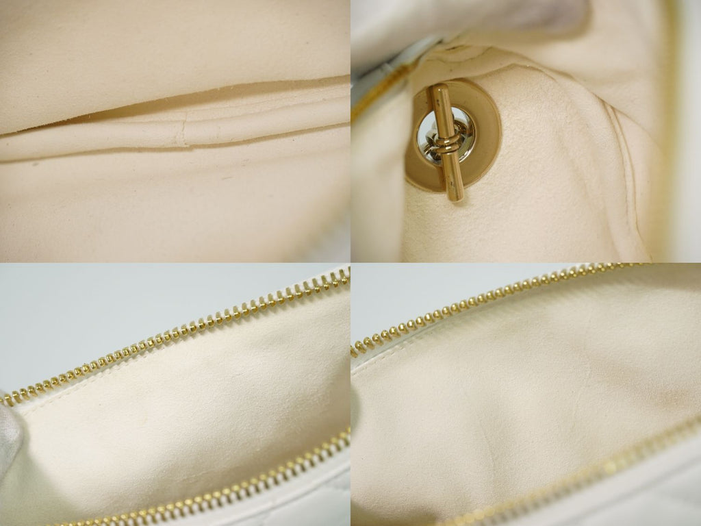 Dior Vibe Hobo Cannage 2-Way Shoulder Bag Leather White — view 8