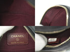 Chanel CC Logo Quilted Chain Shoulder Bag Pochette Caviar Leather Black — view 9