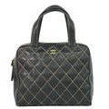 Chanel Wild Stitch CC Logo Tote Leather Black
