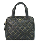 Chanel Wild Stitch CC Logo Tote Leather Black