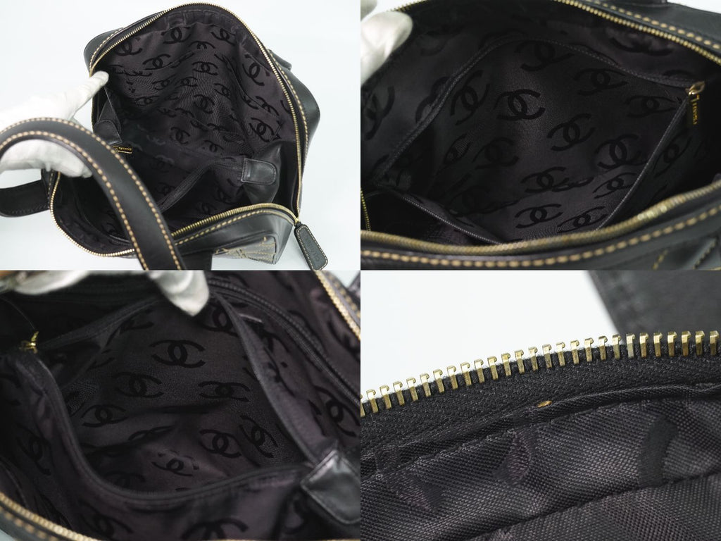 Chanel Wild Stitch CC Logo Tote Leather Black — view 8