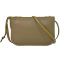 Loewe Gate Double Zip Pouch Anagram Shoulder Bag Pochette Leather Beige Gray