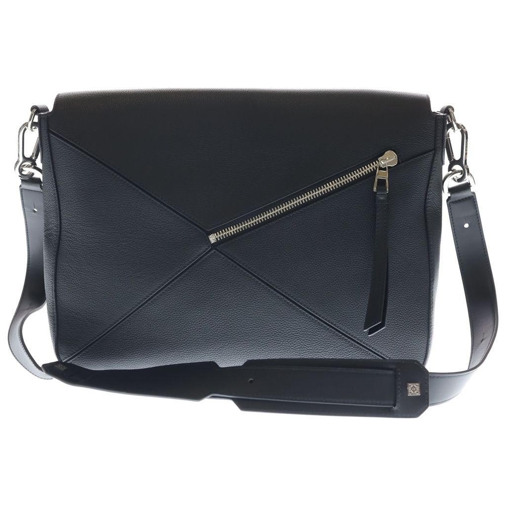Loewe Puzzle Large Shoulder Bag Black Leather Silver — view 2
