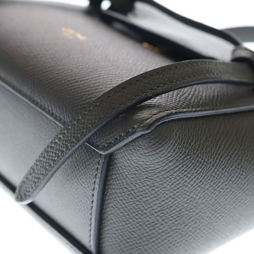 Celine Belt Bag Pico 2-Way Gray Leather Gold — view 6