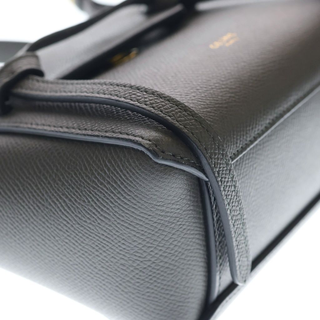 Celine Belt Bag Pico 2-Way Gray Leather Gold — view 5