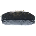 Chanel 22 Small Chain Shoulder Bag Black Shiny Calf Gold — view 4