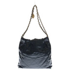 Chanel 22 Small Chain Shoulder Bag Black Shiny Calf Gold — view 2