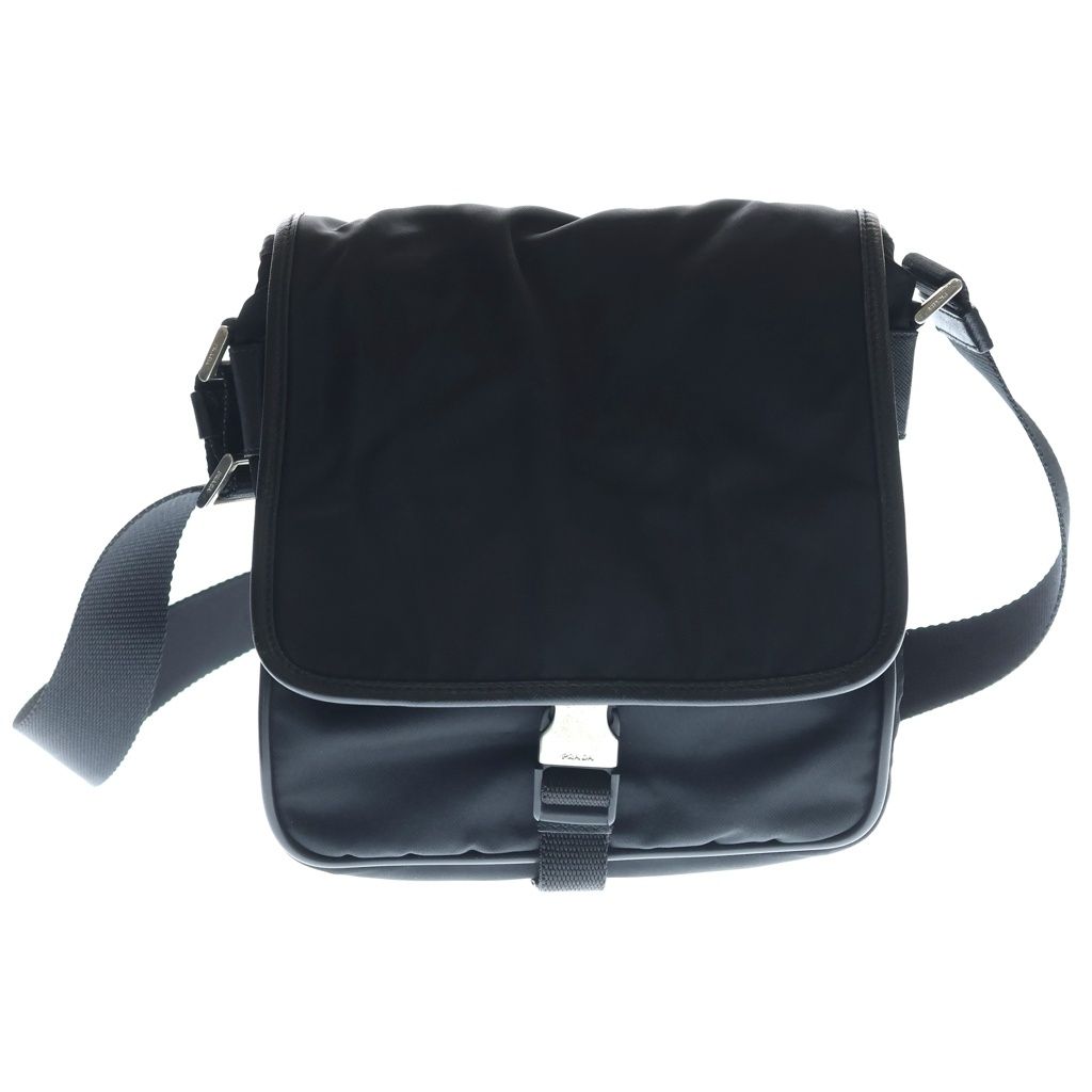 Prada Mini Shoulder Bag Black Nylon Silver