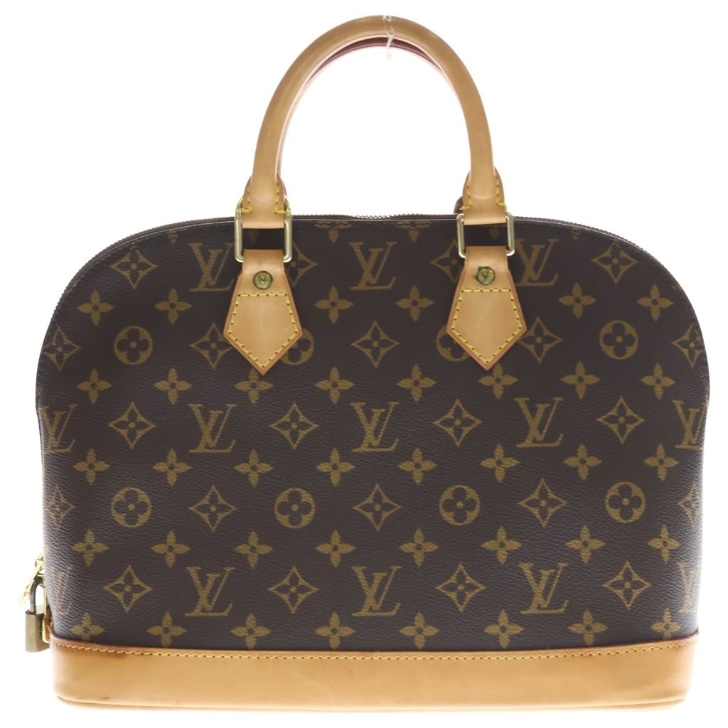 Louis Vuitton Monogram Alma PM Handbag Brown Leather Gold