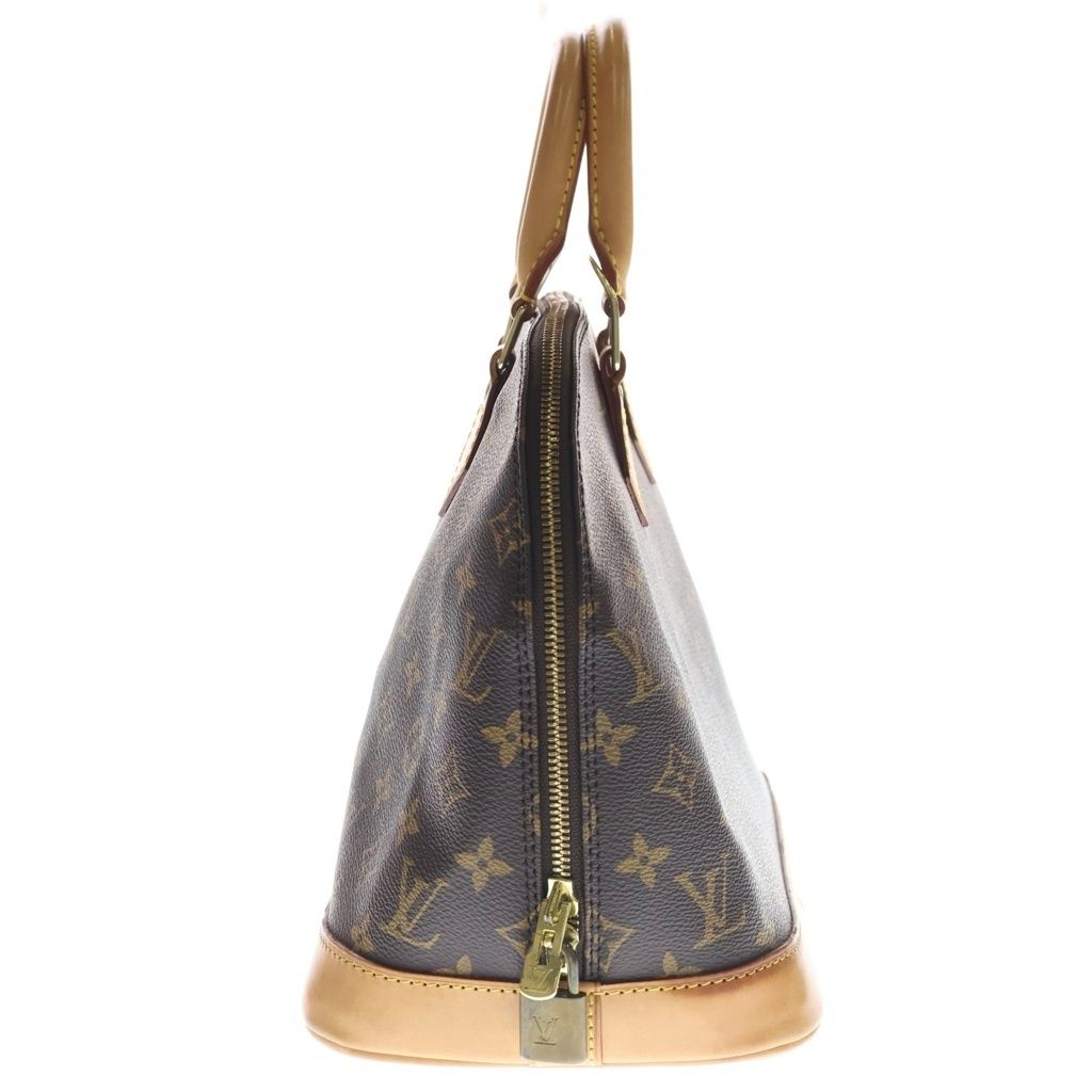 Louis Vuitton Monogram Alma PM Handbag Brown Leather Gold — view 3