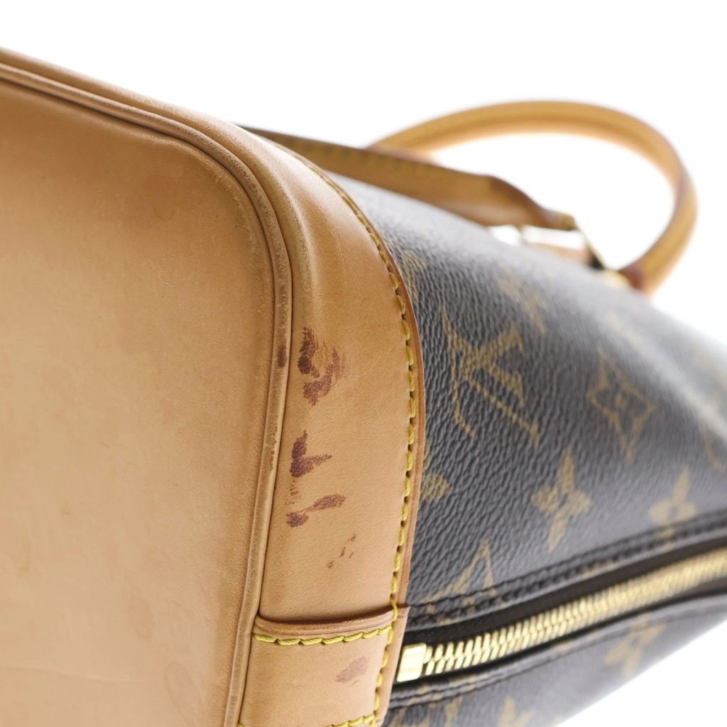 Louis Vuitton Monogram Alma PM Handbag Brown Leather Gold — view 5