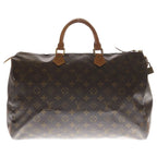 Louis Vuitton Monogram Speedy 40 Boston Bag Brown Leather Gold — view 2