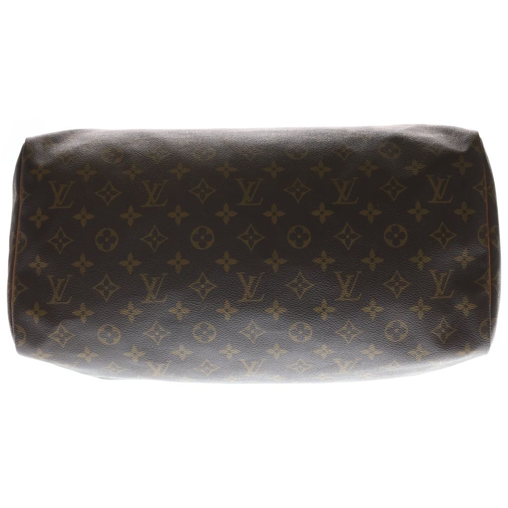Louis Vuitton Monogram Speedy 40 Boston Bag Brown Leather Gold — view 4