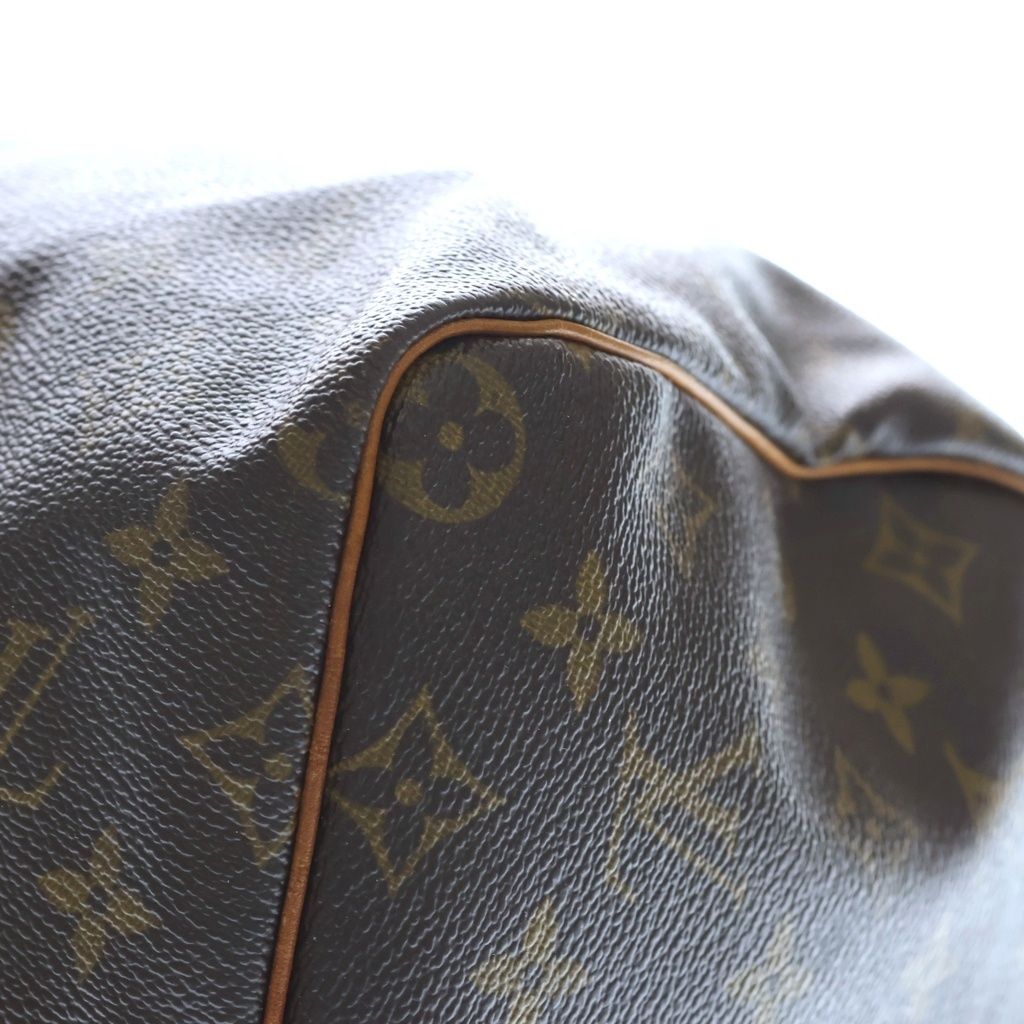 Louis Vuitton Monogram Speedy 40 Boston Bag Brown Leather Gold — view 5