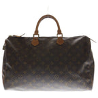 Louis Vuitton Monogram Speedy 40 Boston Bag Brown Leather Gold