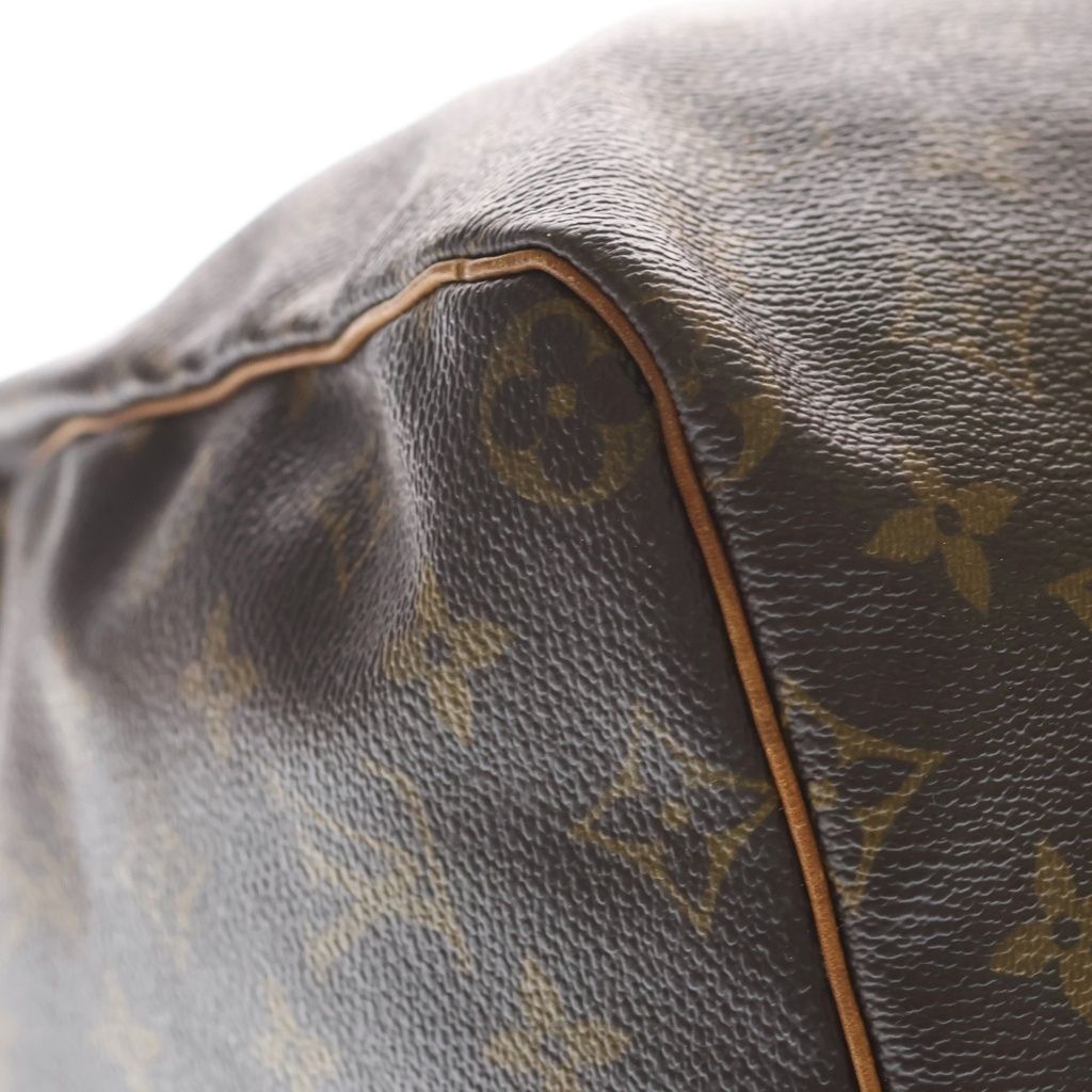 Louis Vuitton Monogram Speedy 40 Boston Bag Brown Leather Gold — view 6