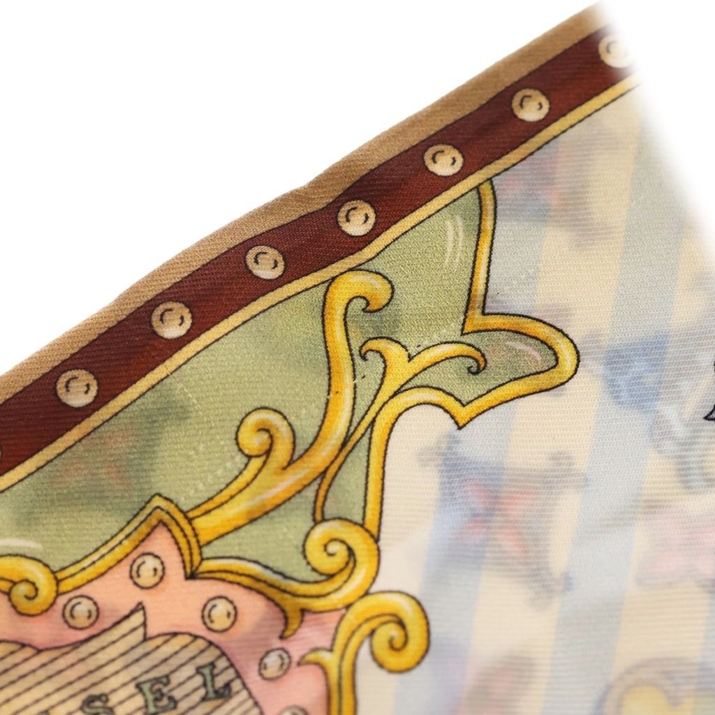 Louis Vuitton LV Cal Cel Bandeau Merigo Land Allover Print Silk Scarf Beige — view 5