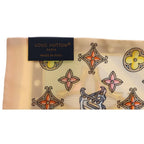 Louis Vuitton LV Cal Cel Bandeau Merigo Land Allover Print Silk Scarf Beige — view 6
