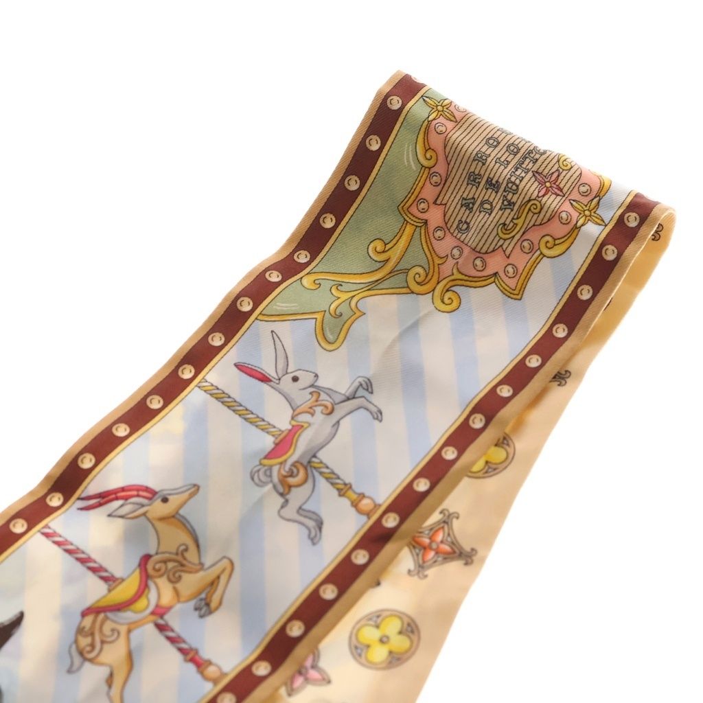 Louis Vuitton LV Cal Cel Bandeau Merigo Land Allover Print Silk Scarf Beige — view 2