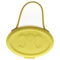 Celine Oval Minaudiere Triomphe Calfskin Leather Top Handle Bag Yellow