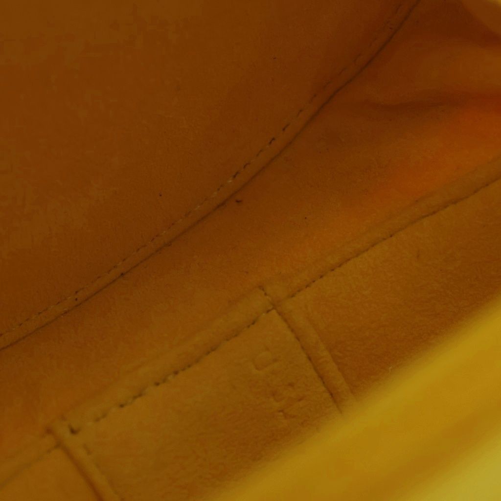 Celine Oval Minaudiere Triomphe Calfskin Leather Top Handle Bag Yellow — view 7
