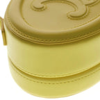 Celine Oval Minaudiere Triomphe Calfskin Leather Top Handle Bag Yellow — view 6