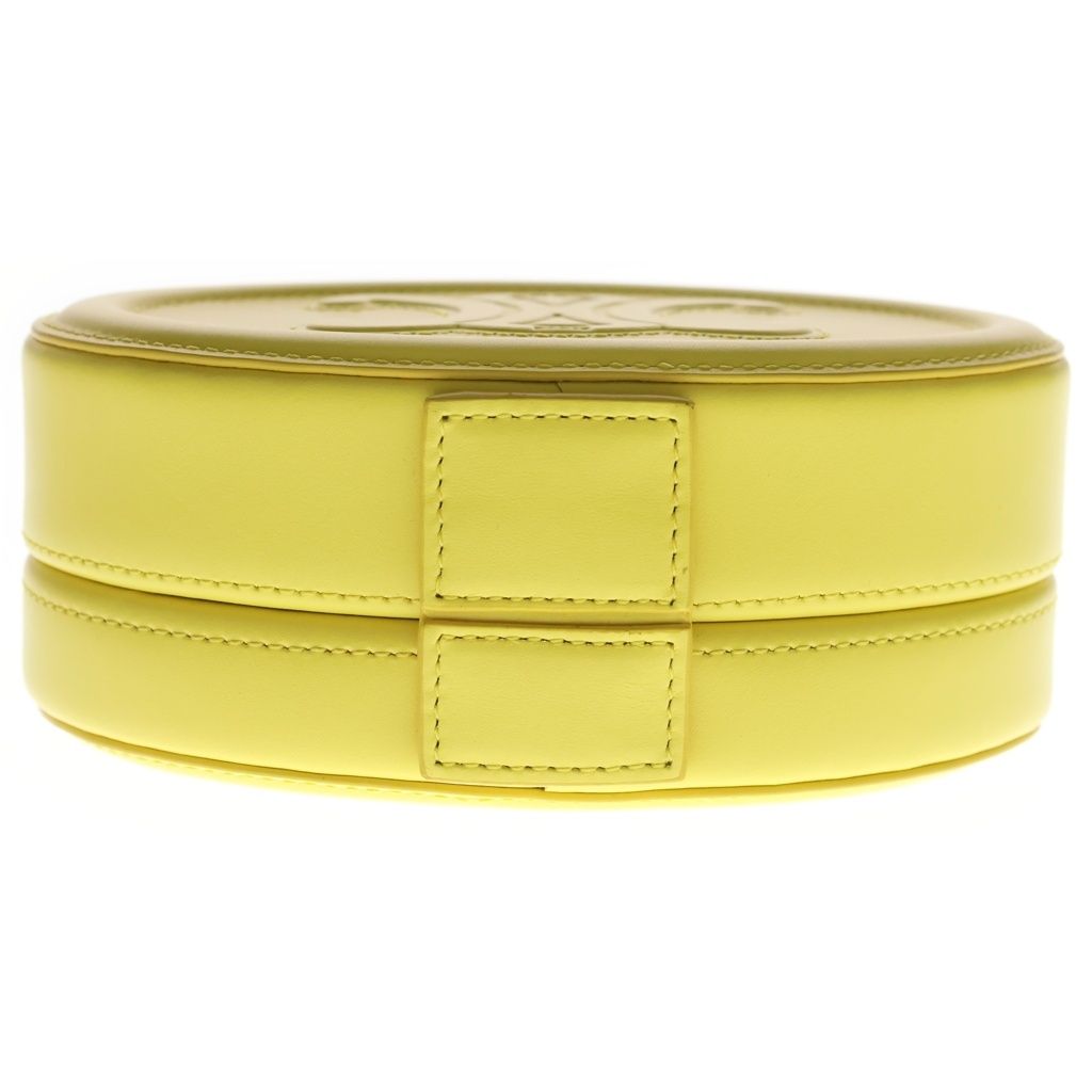 Celine Oval Minaudiere Triomphe Calfskin Leather Top Handle Bag Yellow — view 4