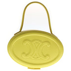 Celine Oval Minaudiere Triomphe Calfskin Leather Top Handle Bag Yellow — view 2