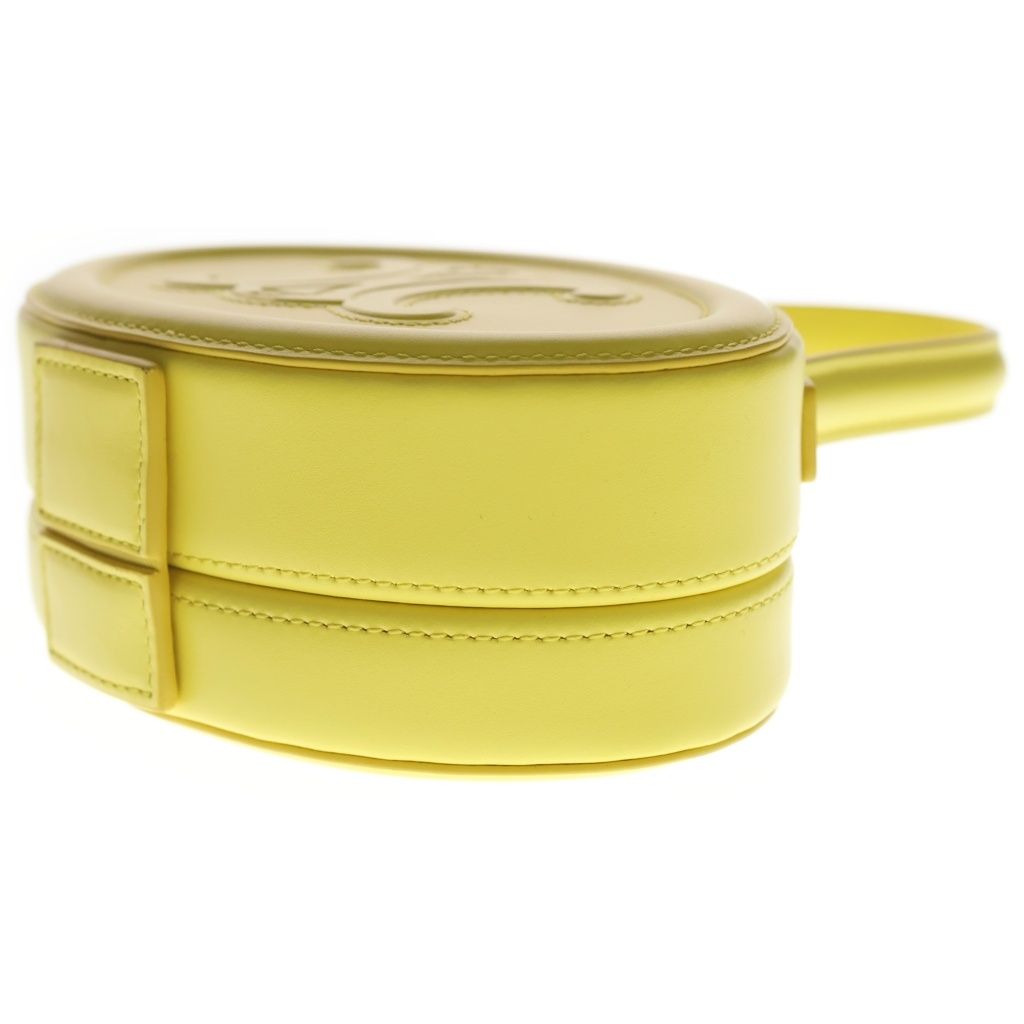Celine Oval Minaudiere Triomphe Calfskin Leather Top Handle Bag Yellow — view 5