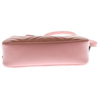 Gucci GG Marmont Quilted Chain Shoulder Bag Pink Leather Silver — view 4