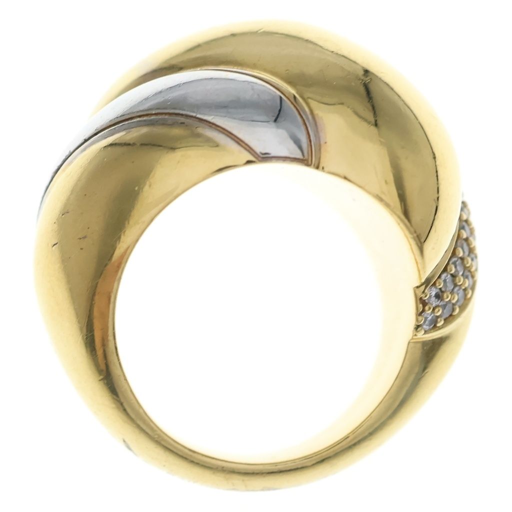 Saint Laurent Paris Crystal Whirlwind Ring Gold Silver