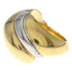 Saint Laurent Paris Crystal Whirlwind Ring Gold Silver