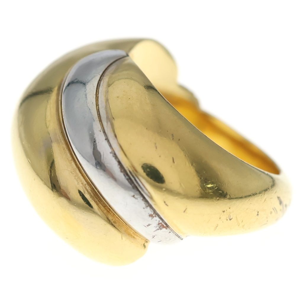 Saint Laurent Paris Crystal Whirlwind Ring Gold Silver