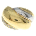 Saint Laurent Paris Crystal Whirlwind Ring Gold Silver