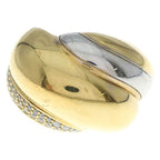 Saint Laurent Paris Crystal Whirlwind Ring Gold Silver