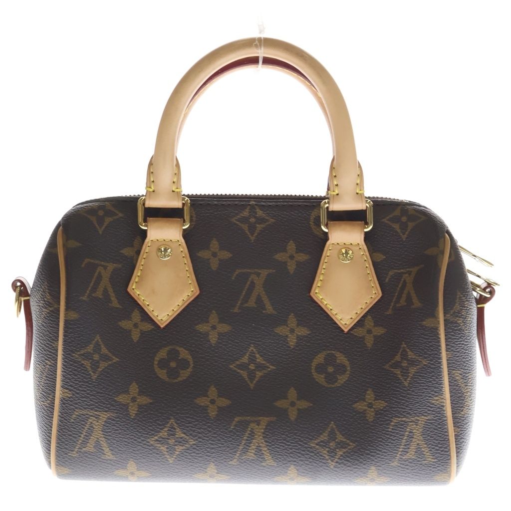 Louis Vuitton Speedy Bandouliere 20 2-Way Mini Boston Bag Brown Leather Gold — view 2