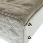 Dior My Lady Small Cannage Heart 2-Way Shoulder Bag White Leather Gold — view 6