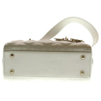 Dior My Lady Small Cannage Heart 2-Way Shoulder Bag White Leather Gold — view 4