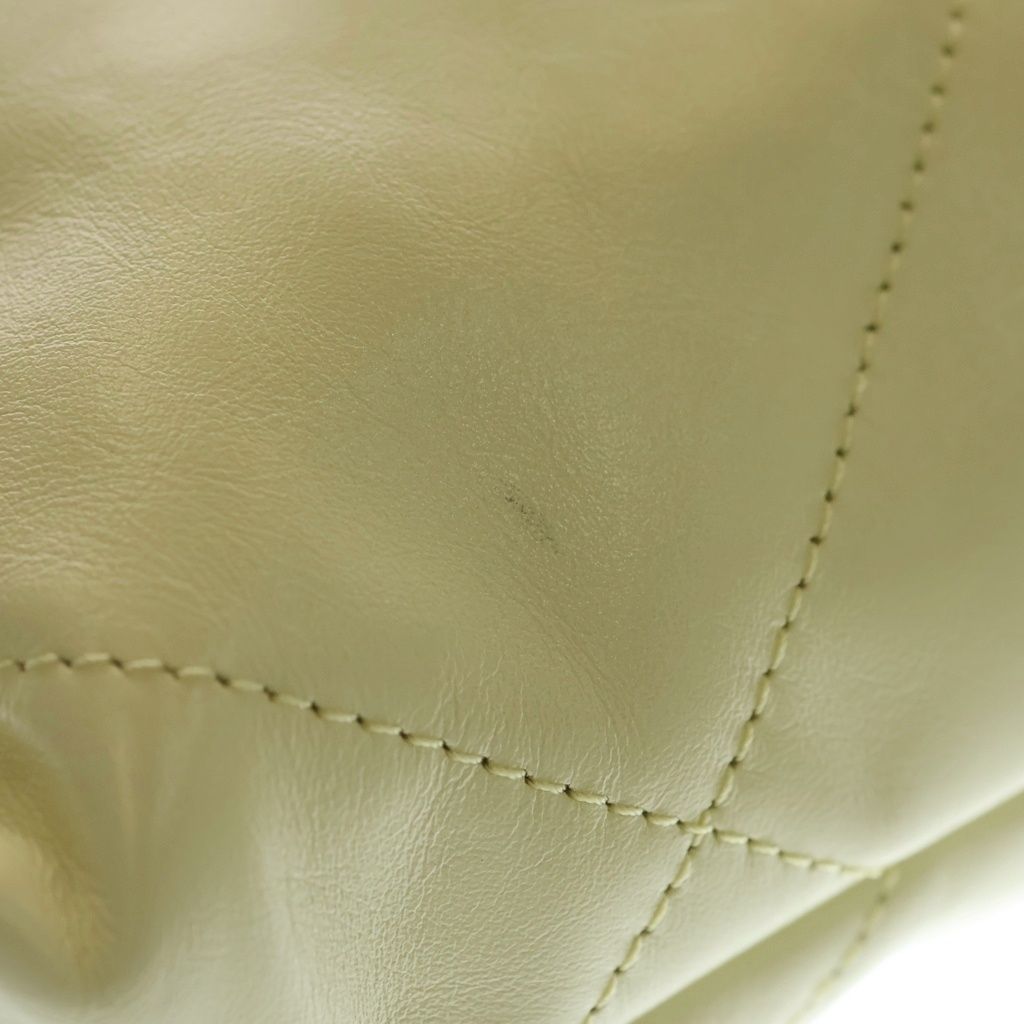 Chanel 22 Mini Bag Drawstring Light Yellow Calf Leather Gold — view 7