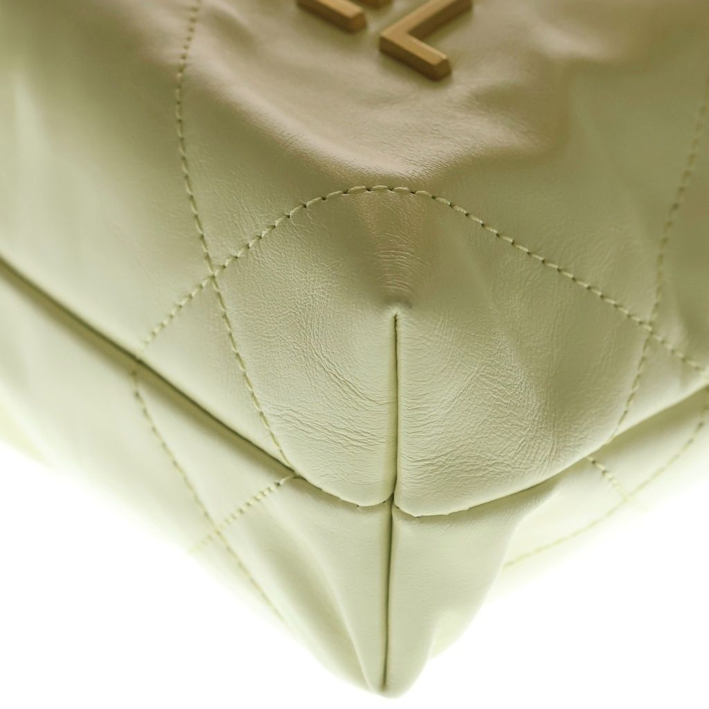 Chanel 22 Mini Bag Drawstring Light Yellow Calf Leather Gold — view 5