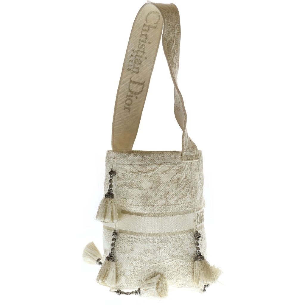 Dior Embroidery D-bubble Tote Ivory White Canvas — view 3