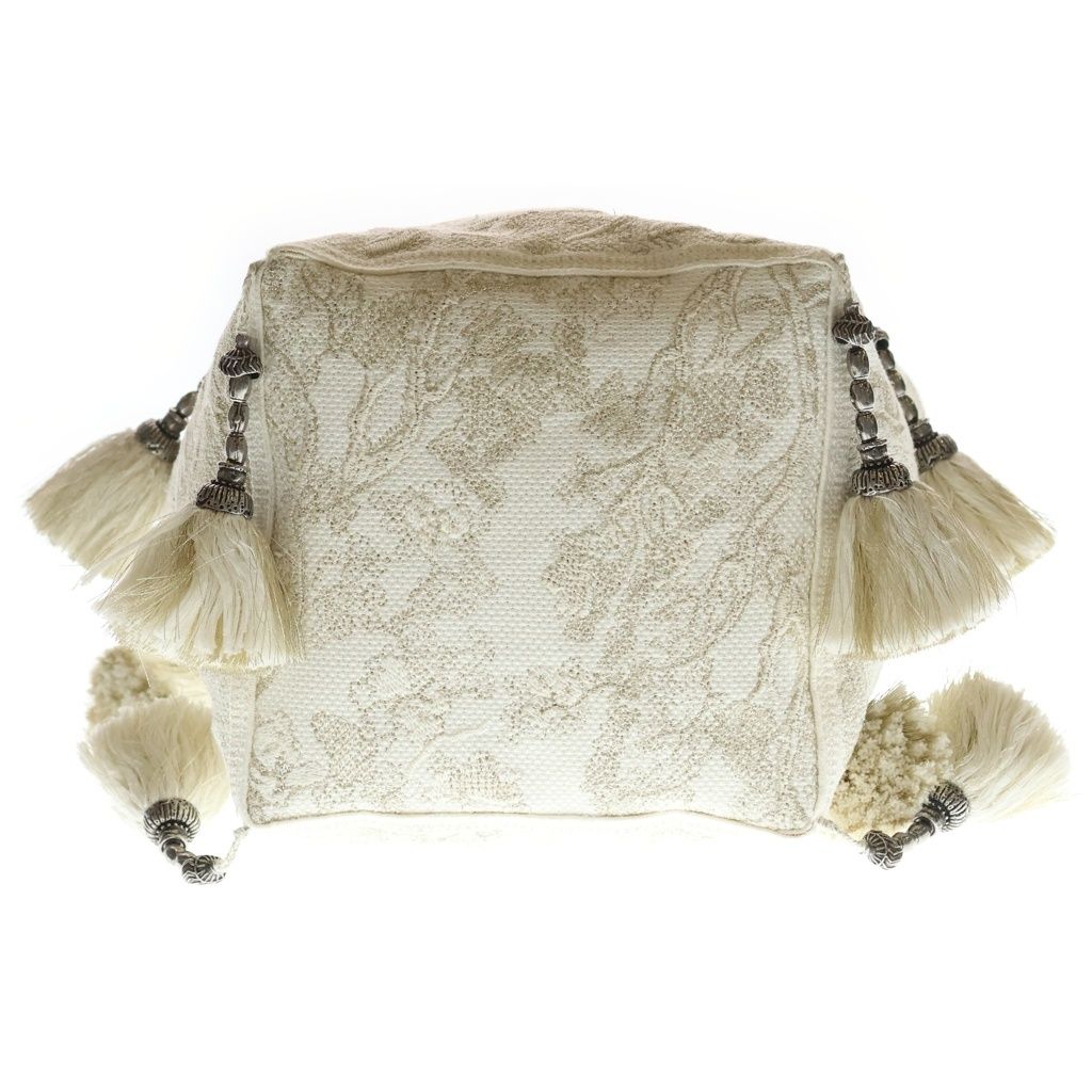 Dior Embroidery D-bubble Tote Ivory White Canvas — view 4