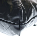 Chanel 22 Small Calfskin Leather So Black Chain Shoulder — view 5