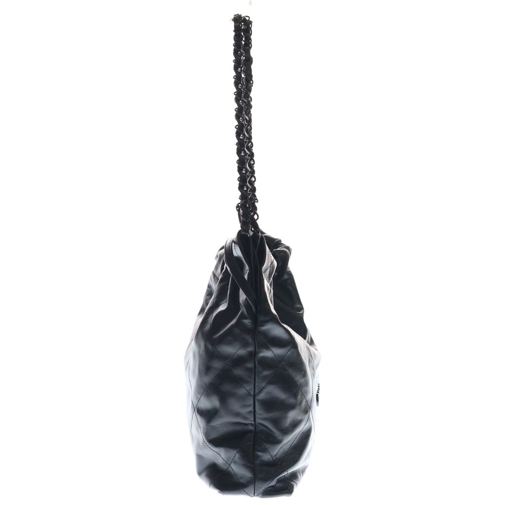 Chanel 22 Small Calfskin Leather So Black Chain Shoulder — view 3