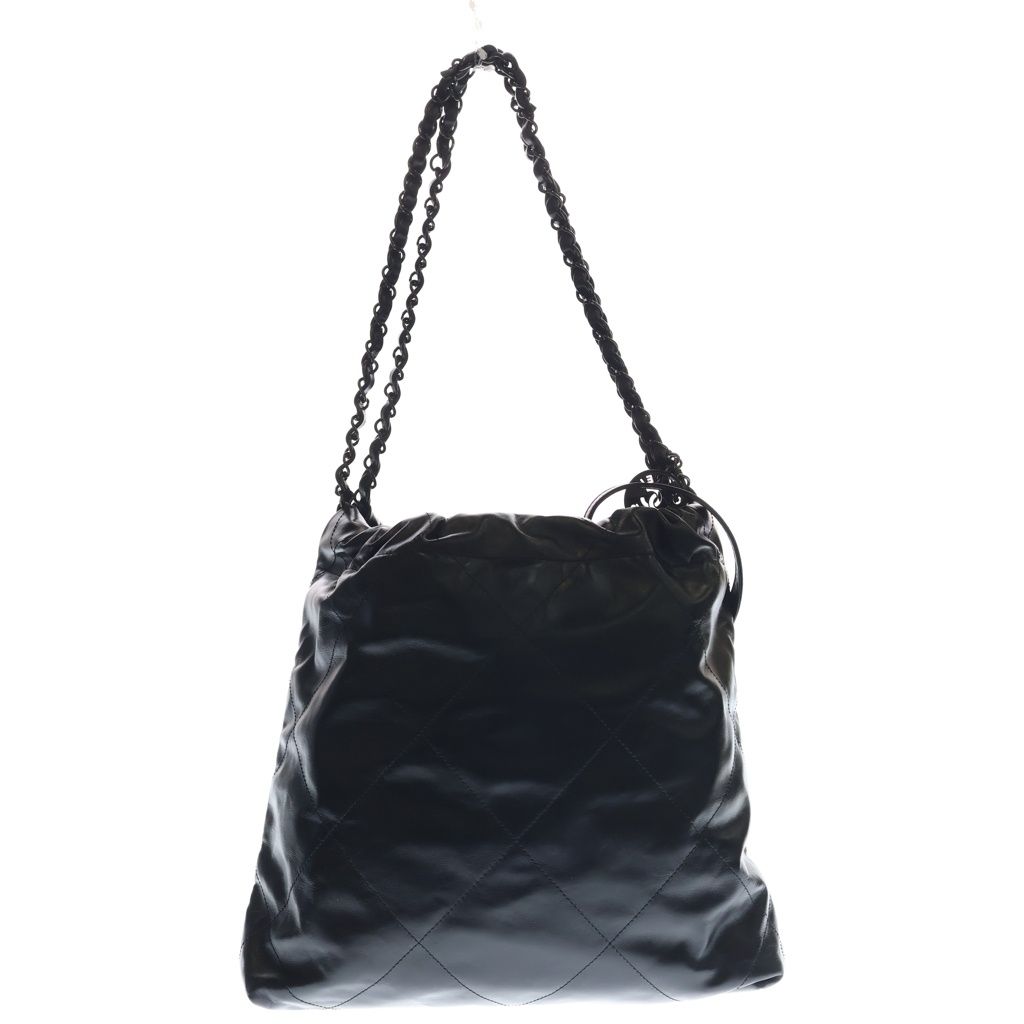 Chanel 22 Small Calfskin Leather So Black Chain Shoulder — view 2
