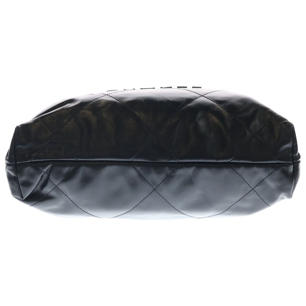 Chanel 22 Small Calfskin Leather So Black Chain Shoulder — view 4